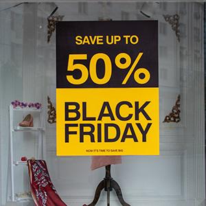 Sale sign in business window