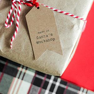 A Christmas tag on a present