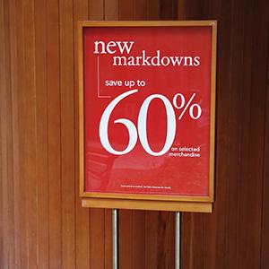Sale sign at a store