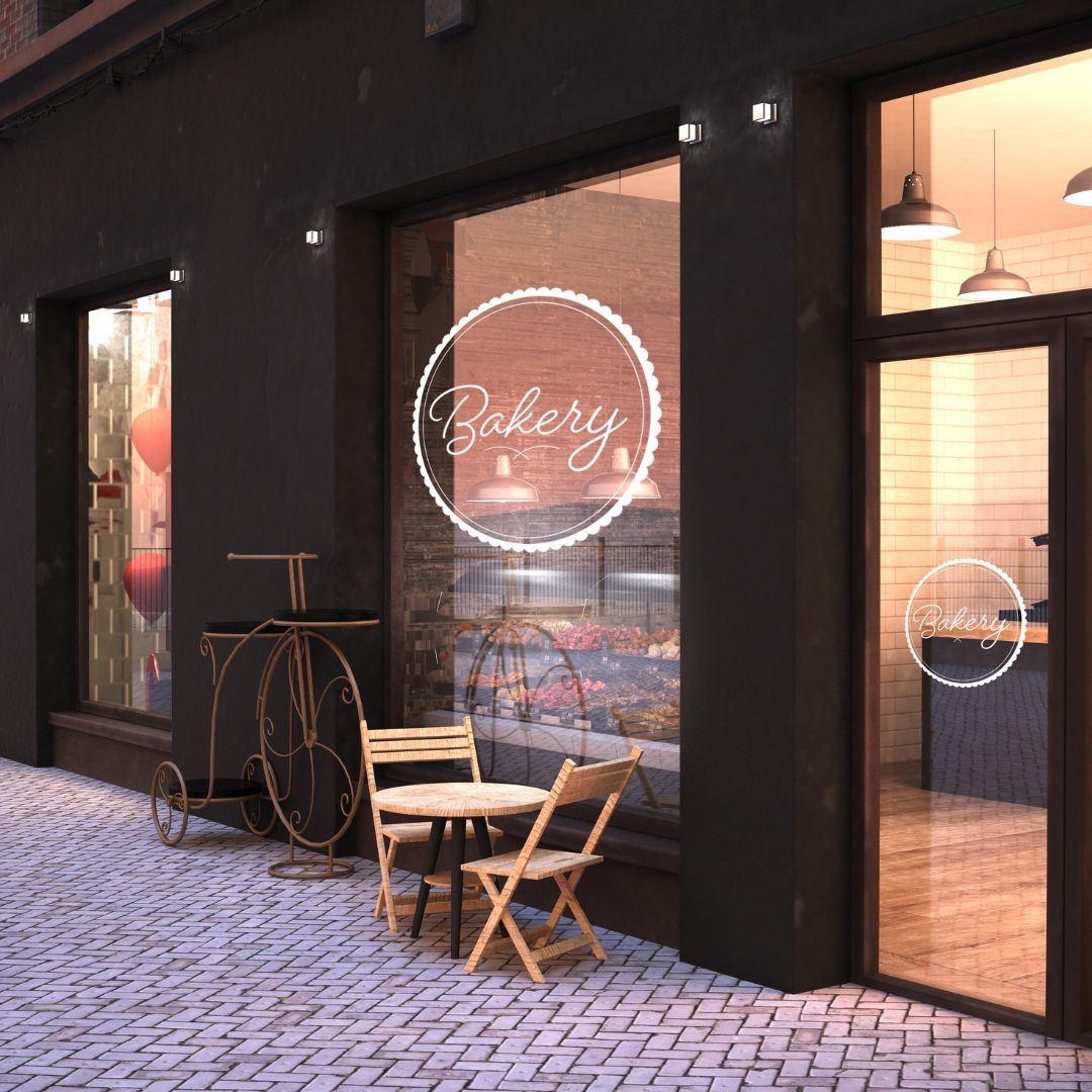 photo of storefront graphics