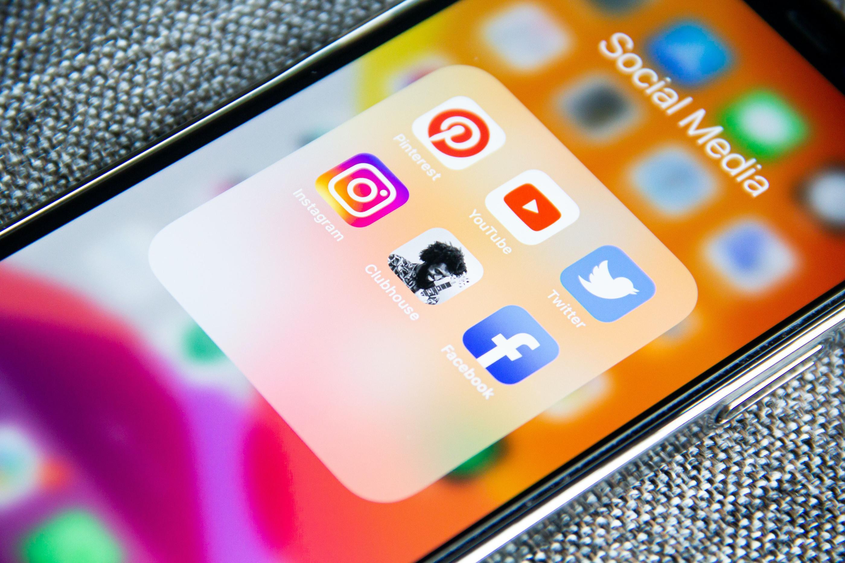 An image of a phone showing various social media sites