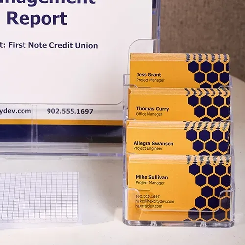 Business card finish options