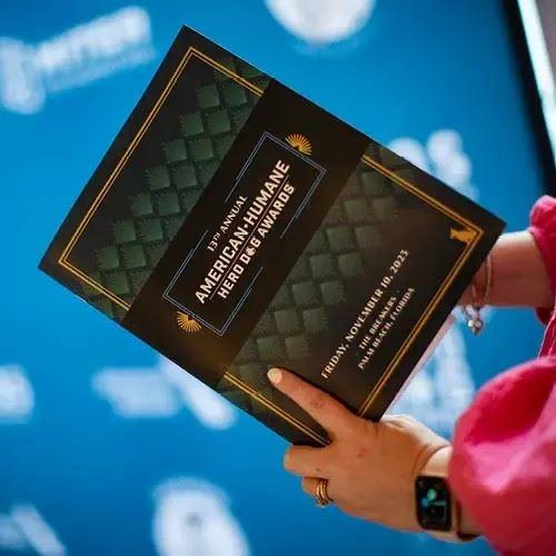 A printed program for the Hero Dog Awards gala