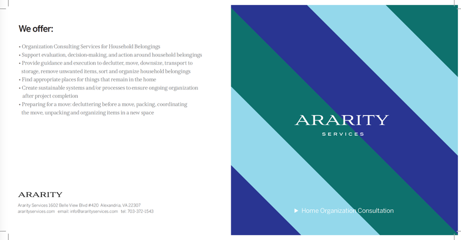 Ararity Services tri-fold brochure
