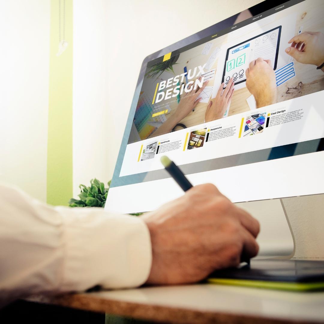 image of a graphic designer working