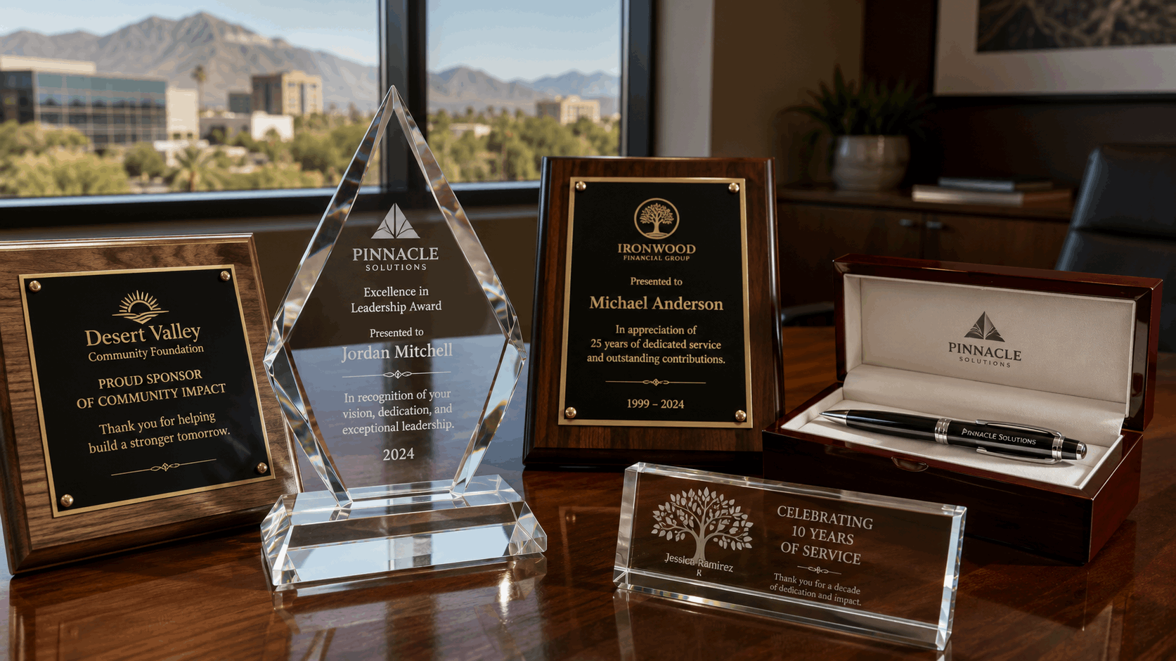 Employee recognition and corporate award engraving