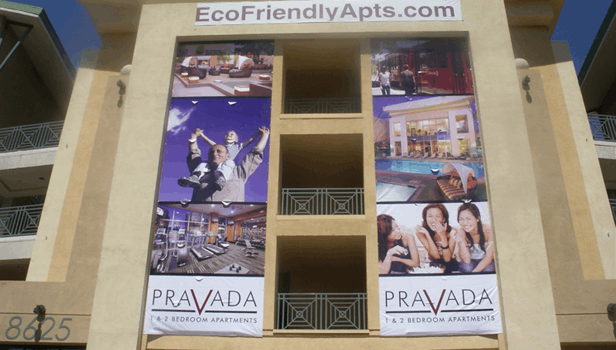 30′ tall apartment banners