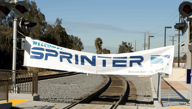 Sprinter ceremonial break-through banner