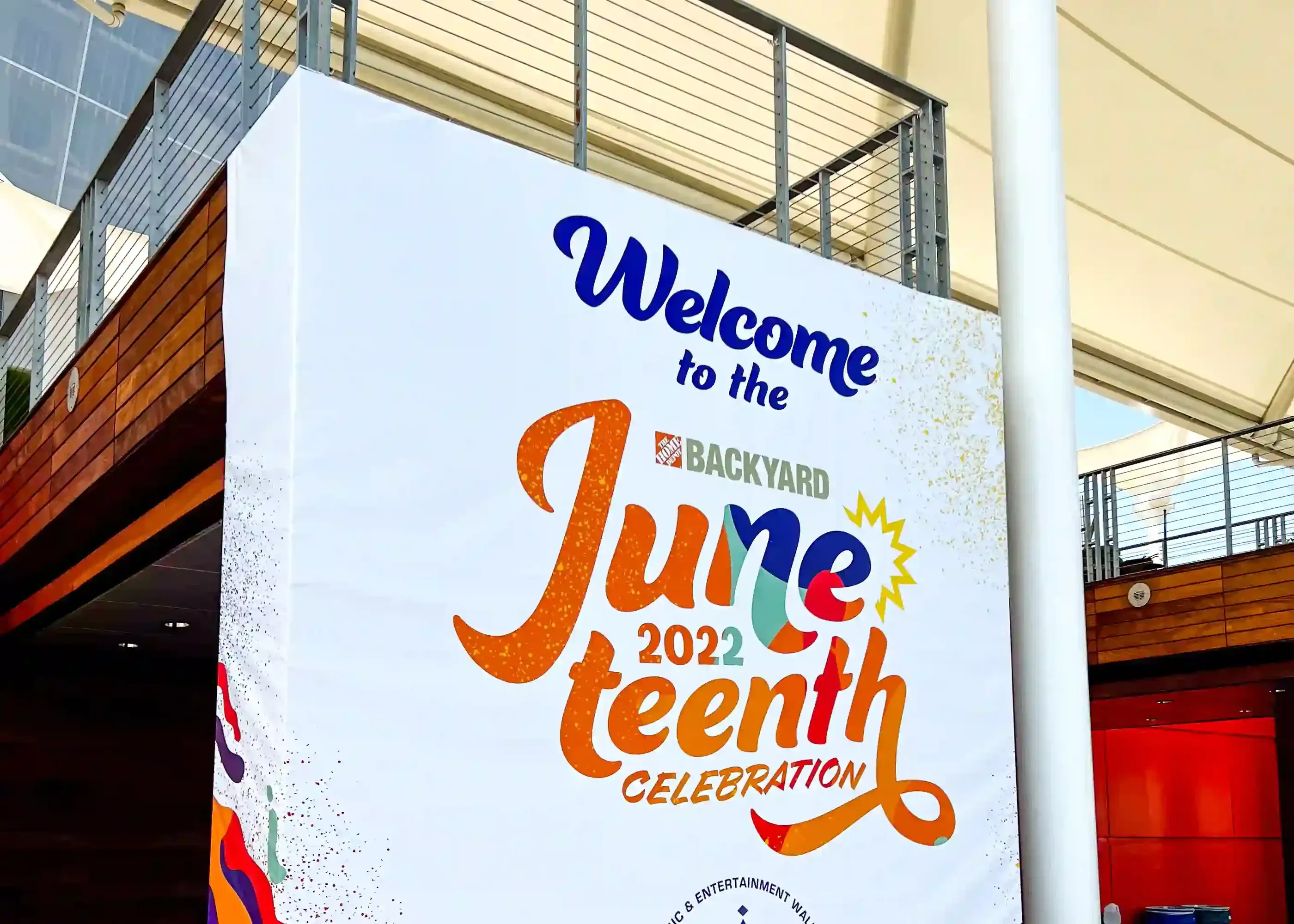 A welcome banner at an event