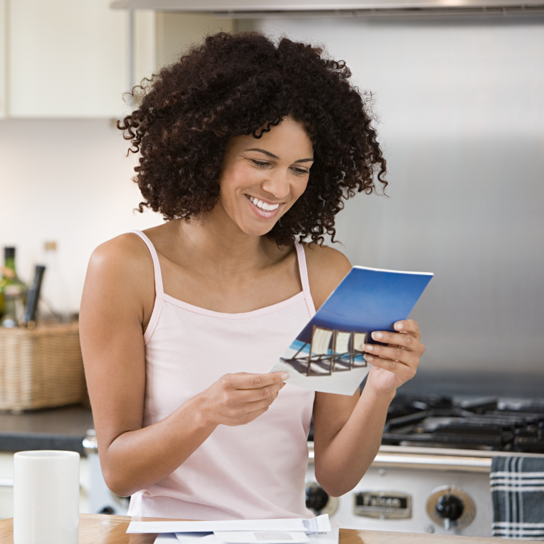 woman holding flyer