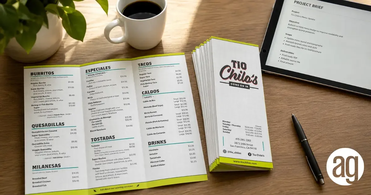A restaurant brochure