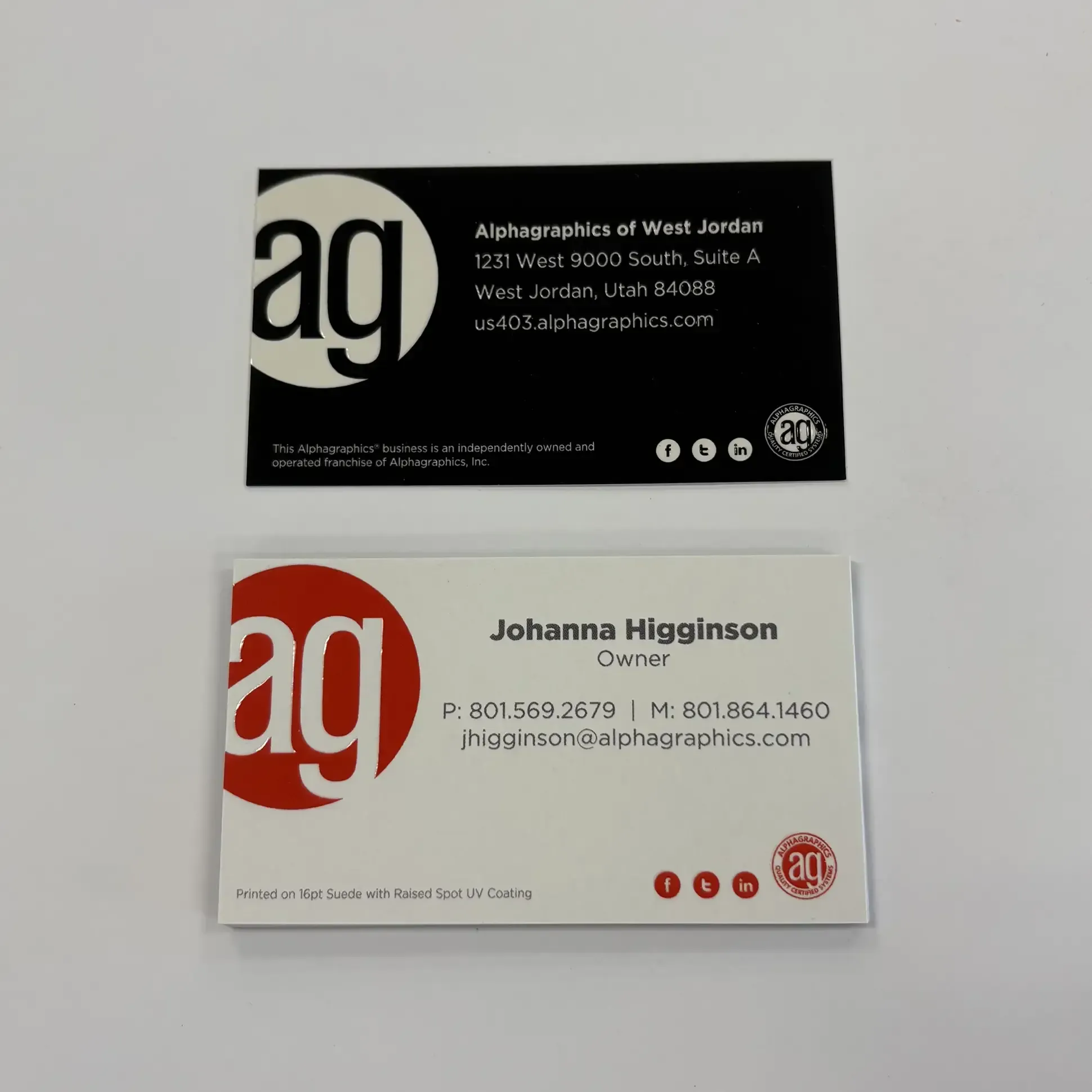 Business card printing at AlphaGraphics West Jordan