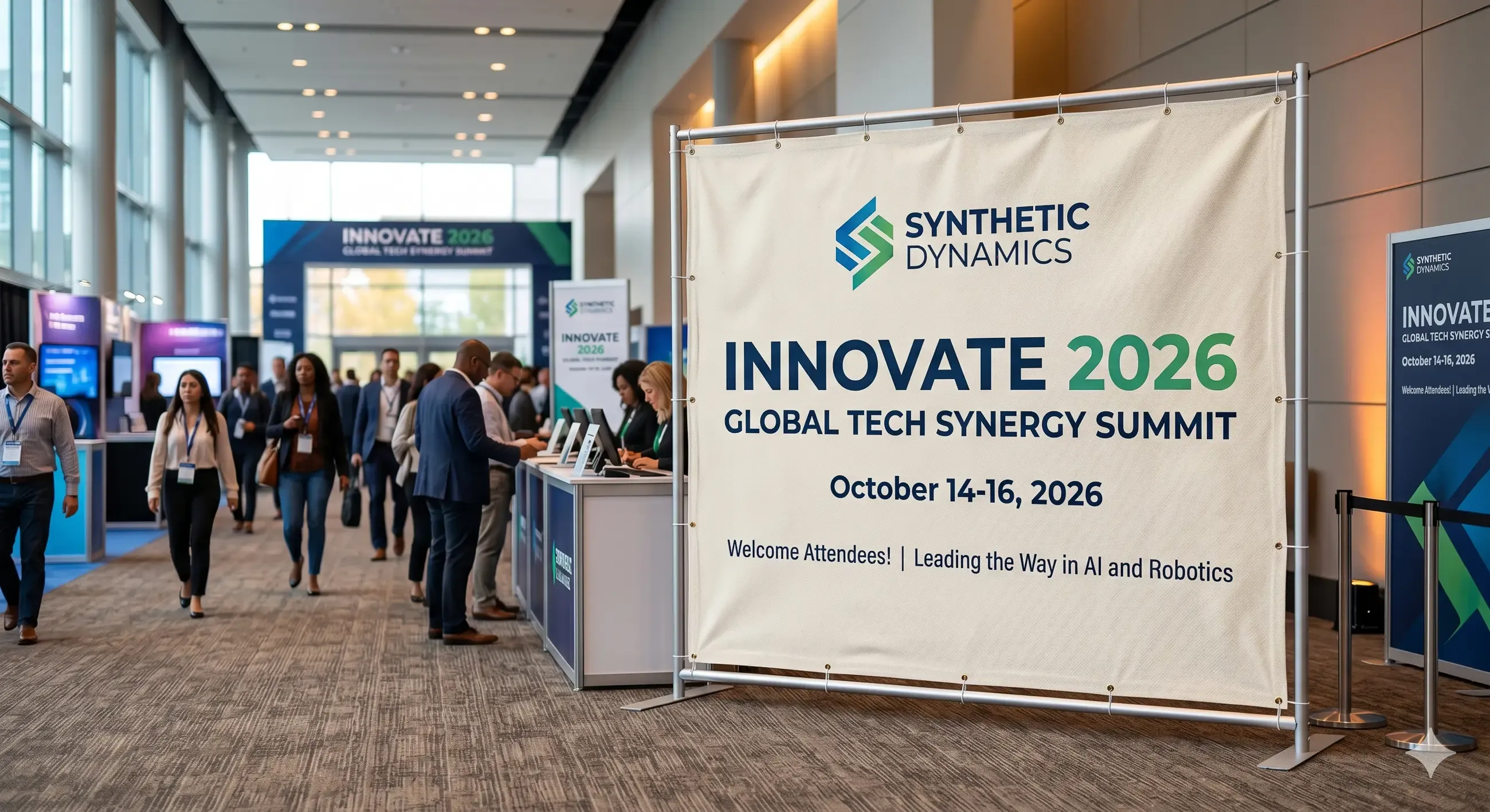 A canvas banner for a global conference