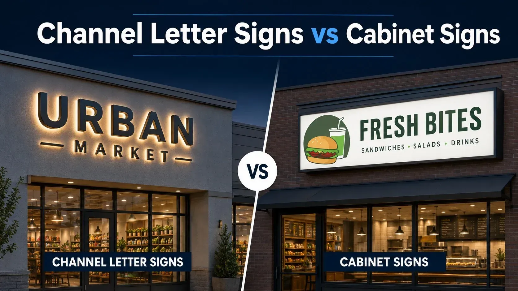 Channel Letter Signs vs Cabinet Signs: What's Best for Your Business?