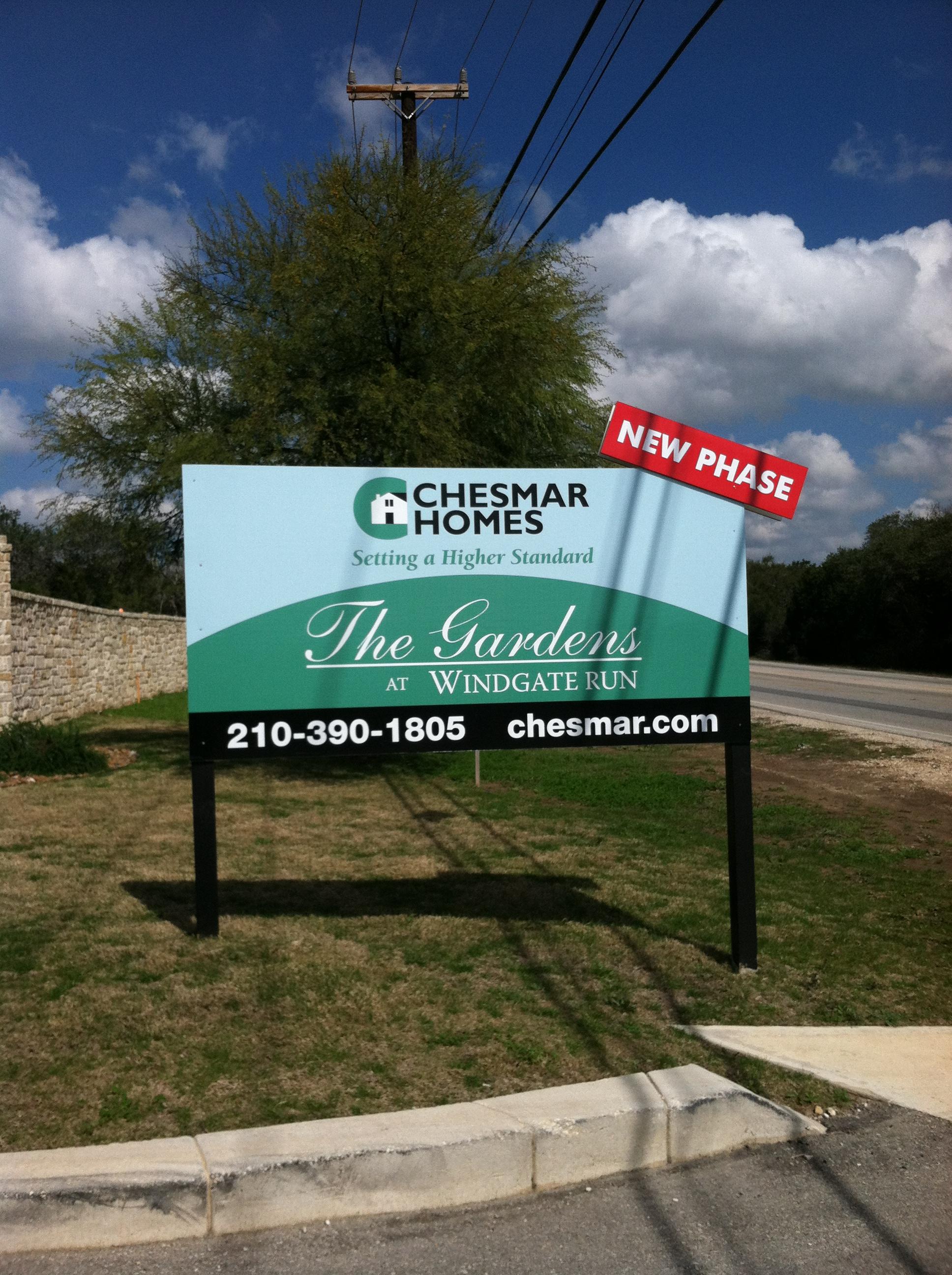 Chesmar homes outdoor real estate signage