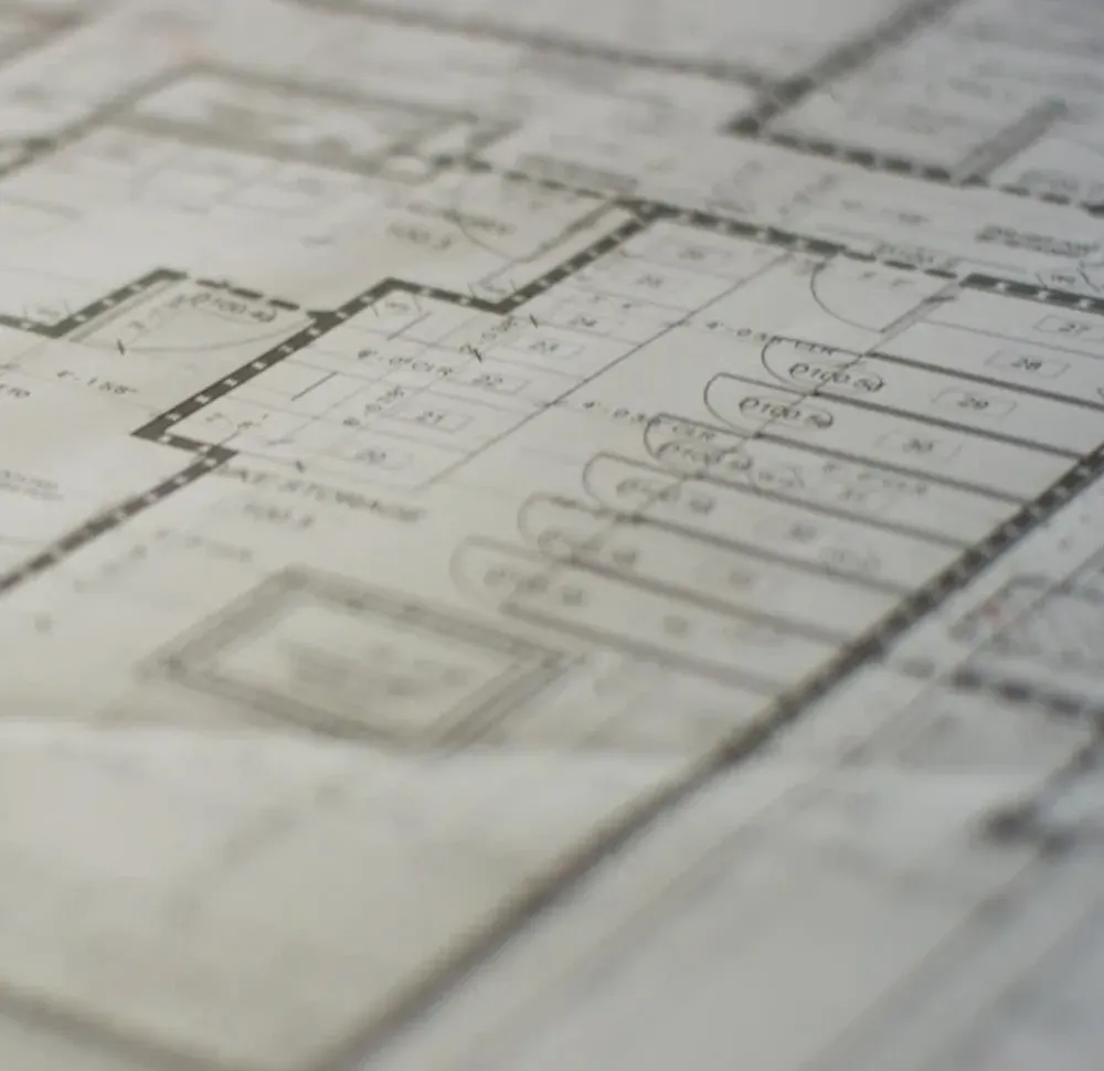 A closeup photo of a commercial blueprint.