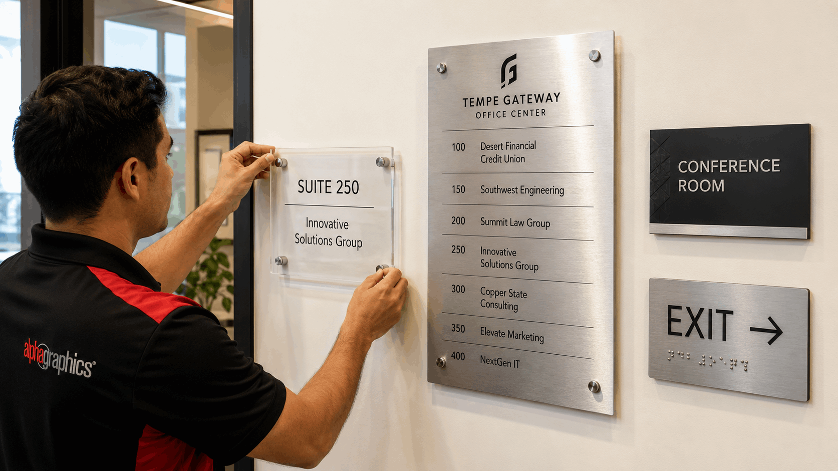 Architectural and office signage engraving