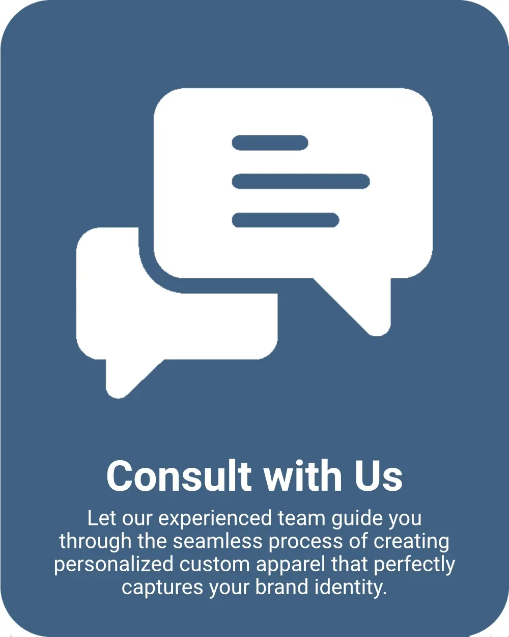 An image of a blue background with a white chat bubble.