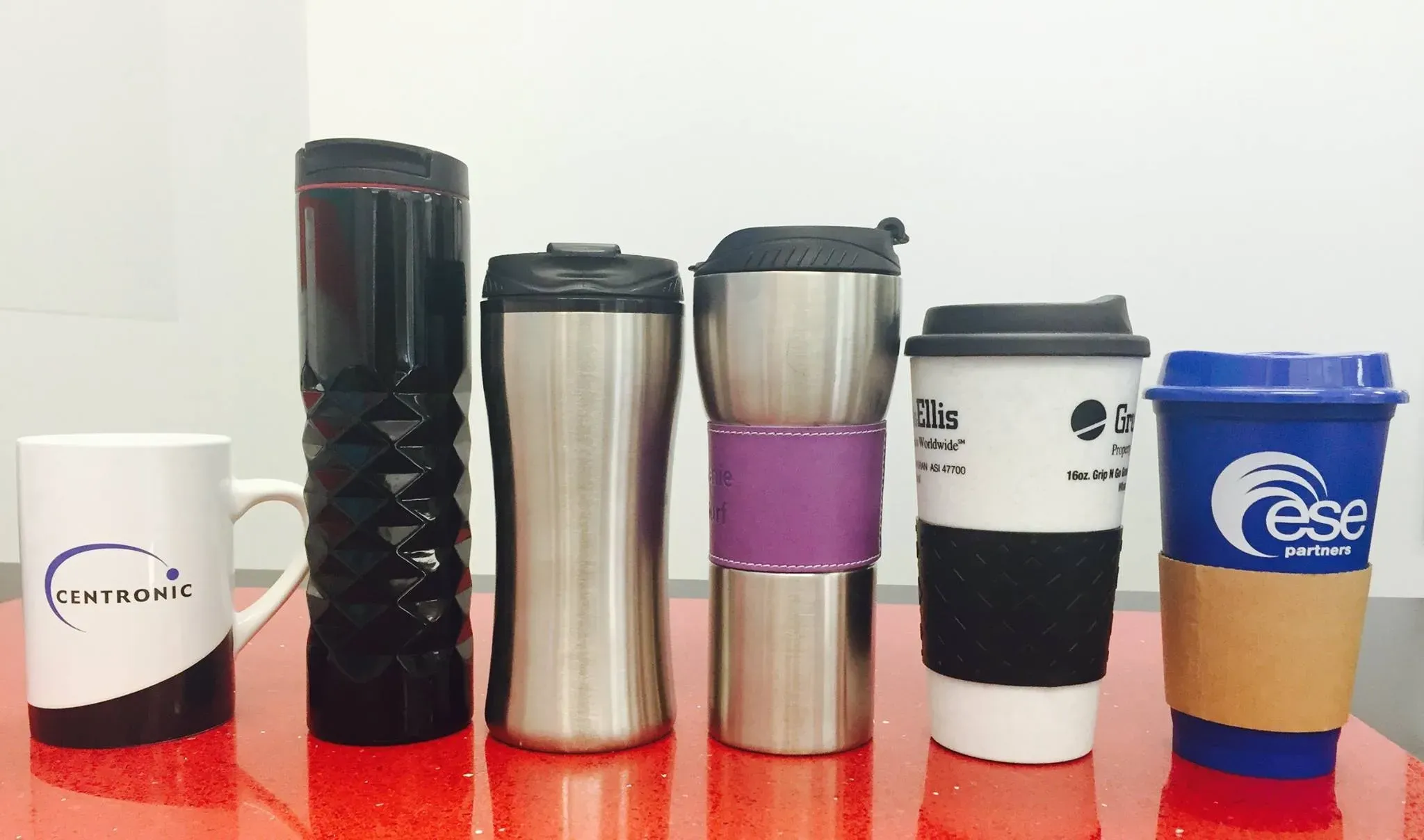 Custom printed travel mugs and cups