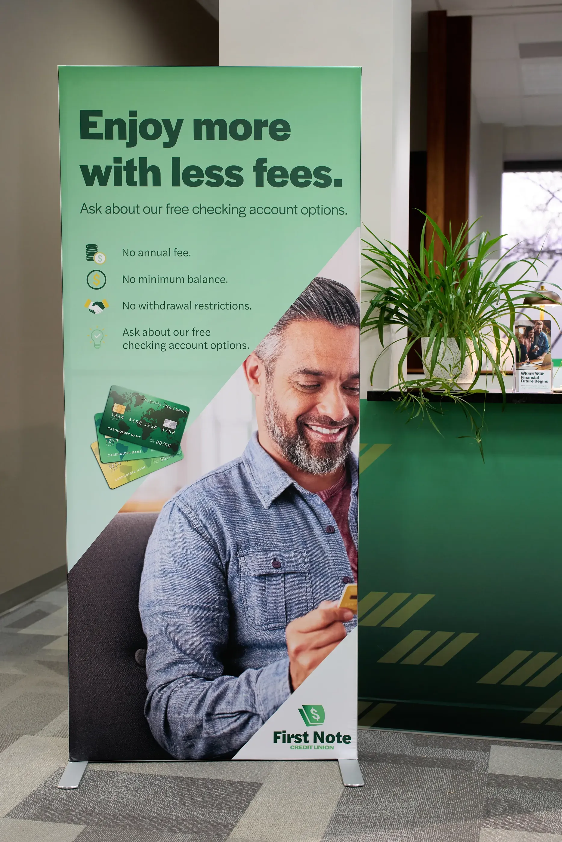 Custom banner stand at AlphaGraphics