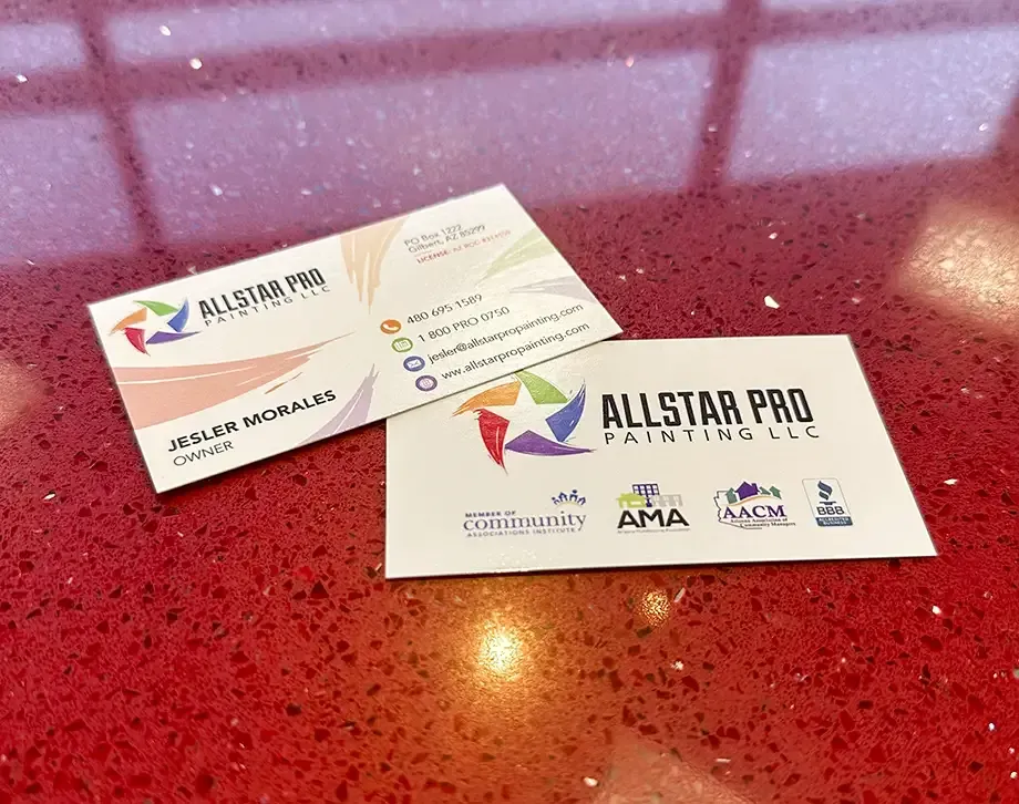 Custom business cards at AlphaGraphics