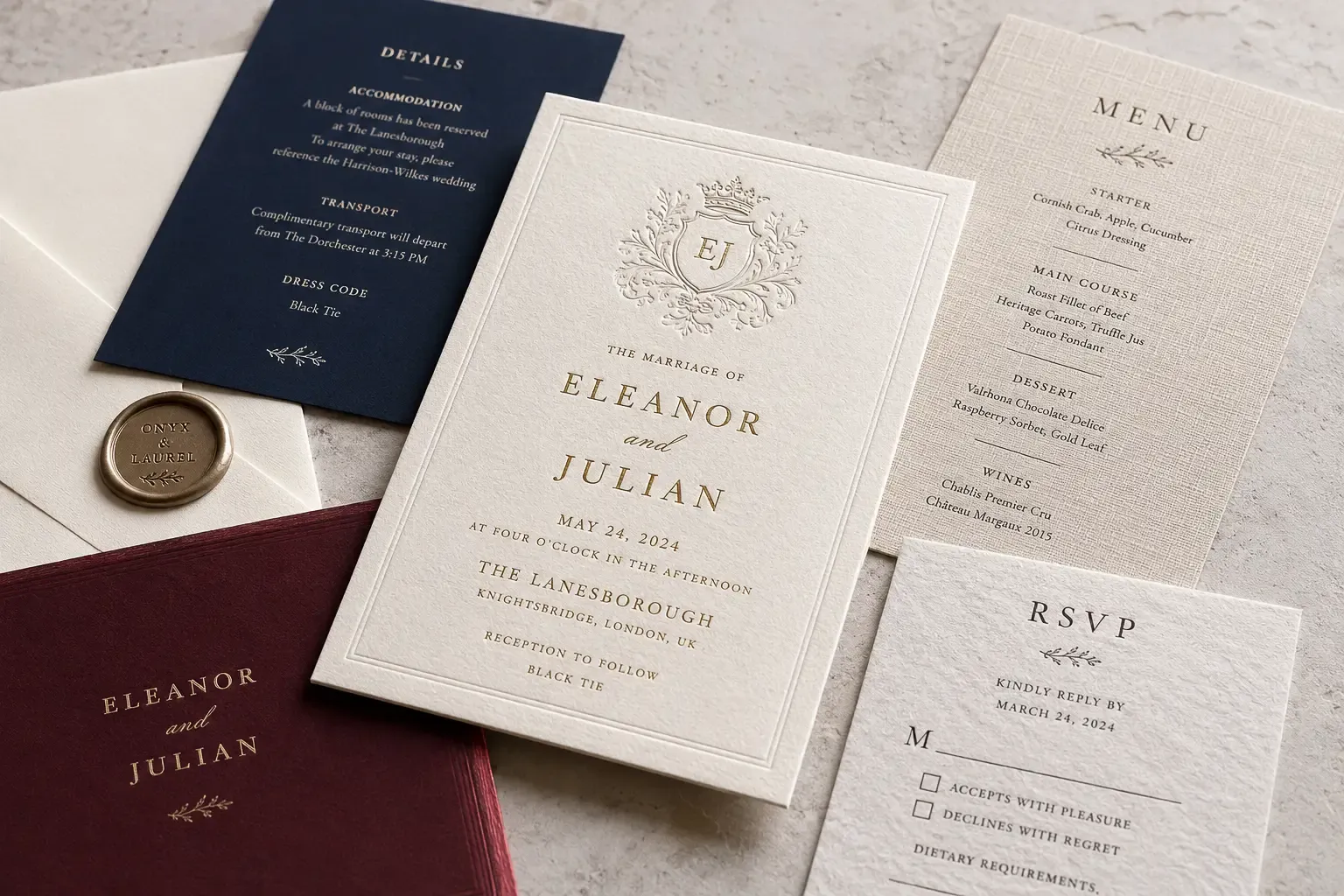A wedding invitation