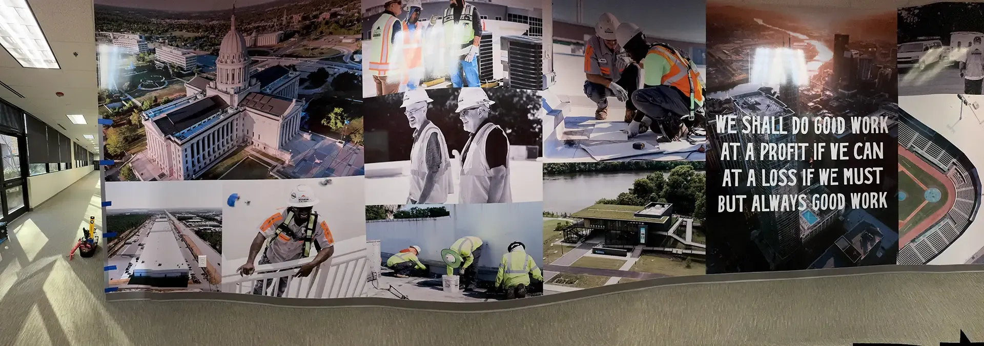 Custom wall collage at AlphaGraphics Cary