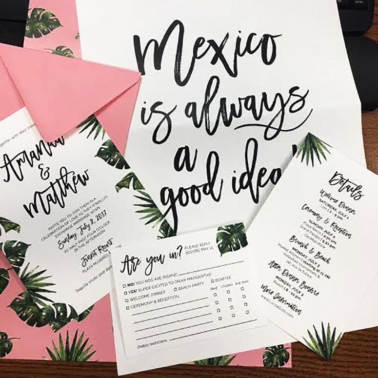 Destination Wedding Invitation Package Mexico