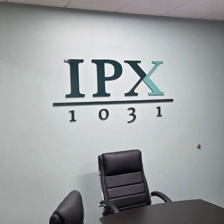 Dimensional lettering indoors 50in wide x 36in tall foam material with two color painted acrylic face