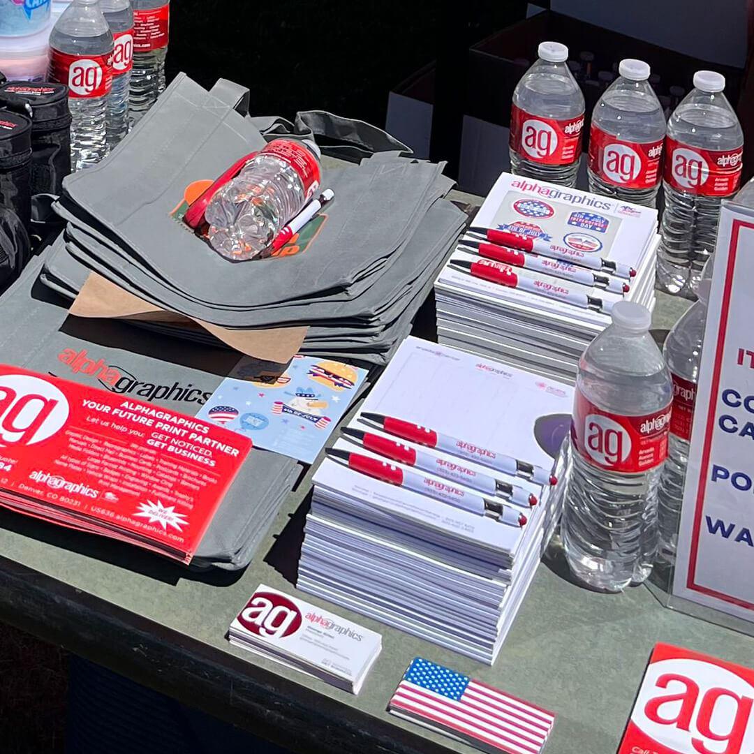 Festival Promotional Products Bottles Pens Brochures Stickers Tote Bags Custom Printed