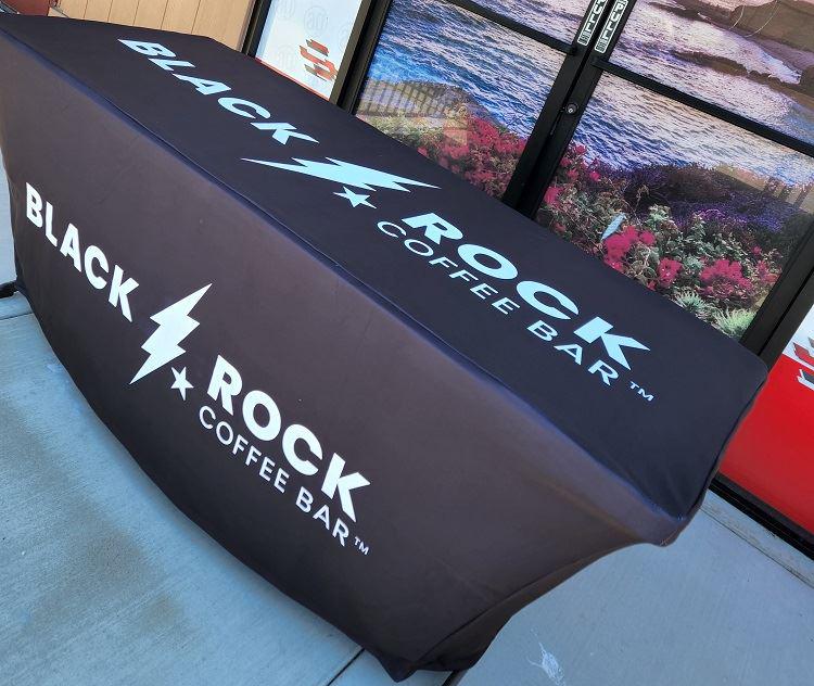 Fitted Table Throw - Black Rock