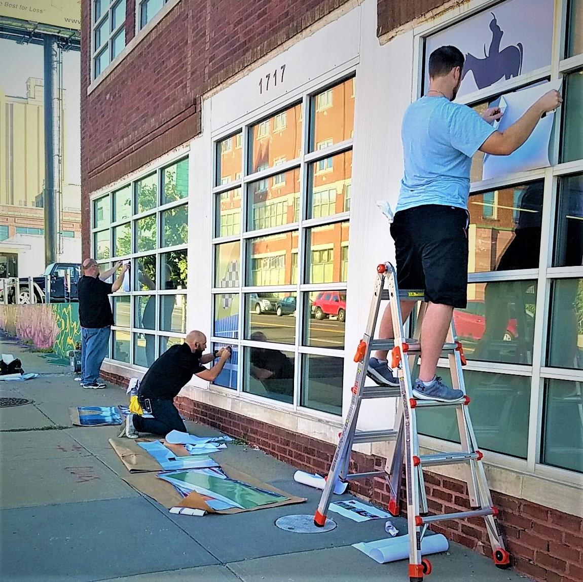 Collaboration! Iconic Kansas City Landmarks Mural Using Window Graphics