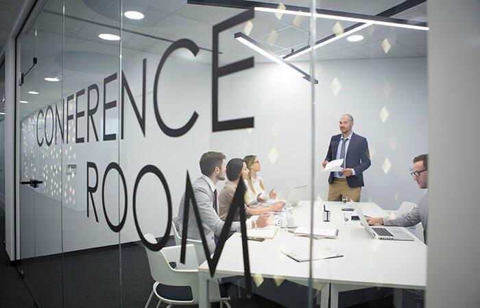 Frosted glass window signage