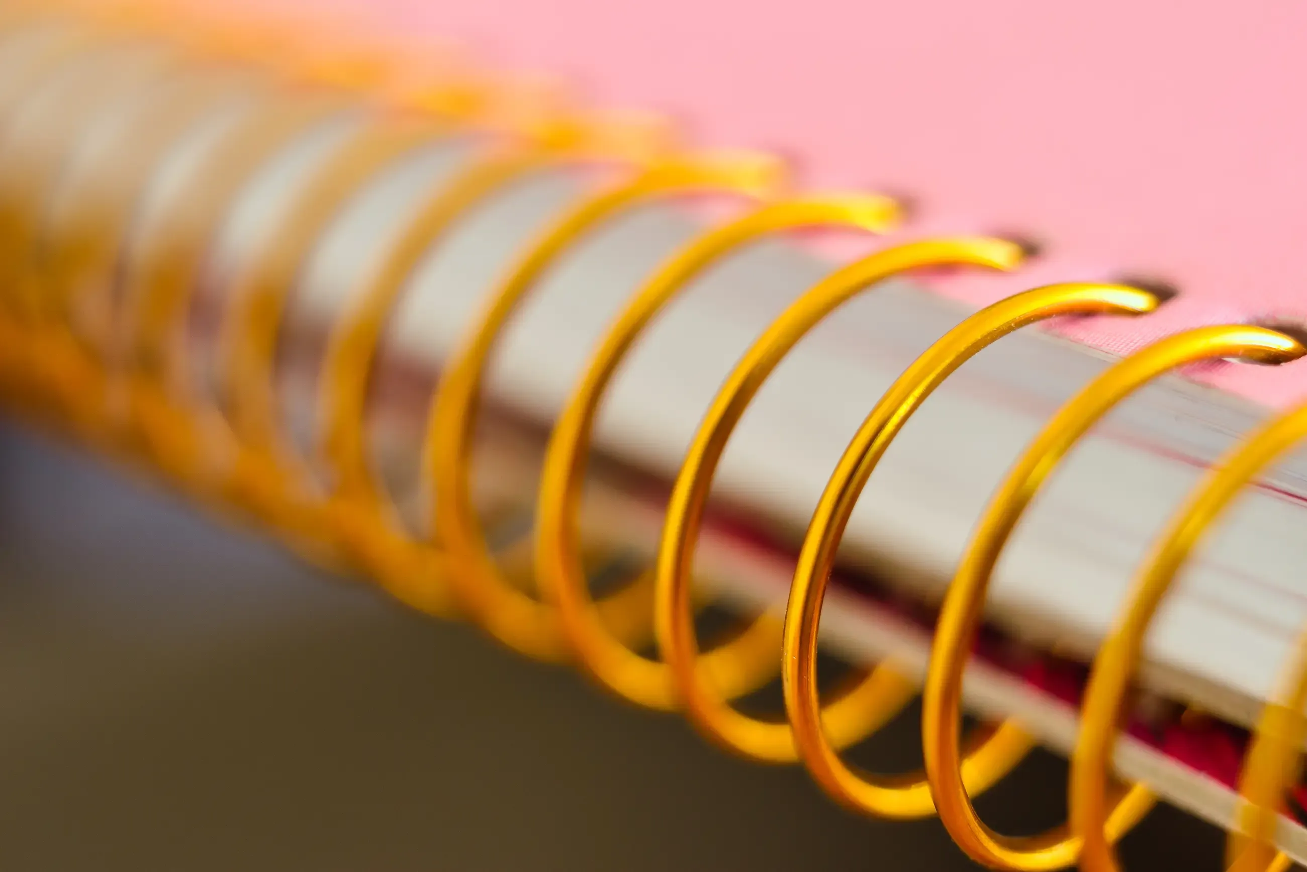 Gold spiral bound book