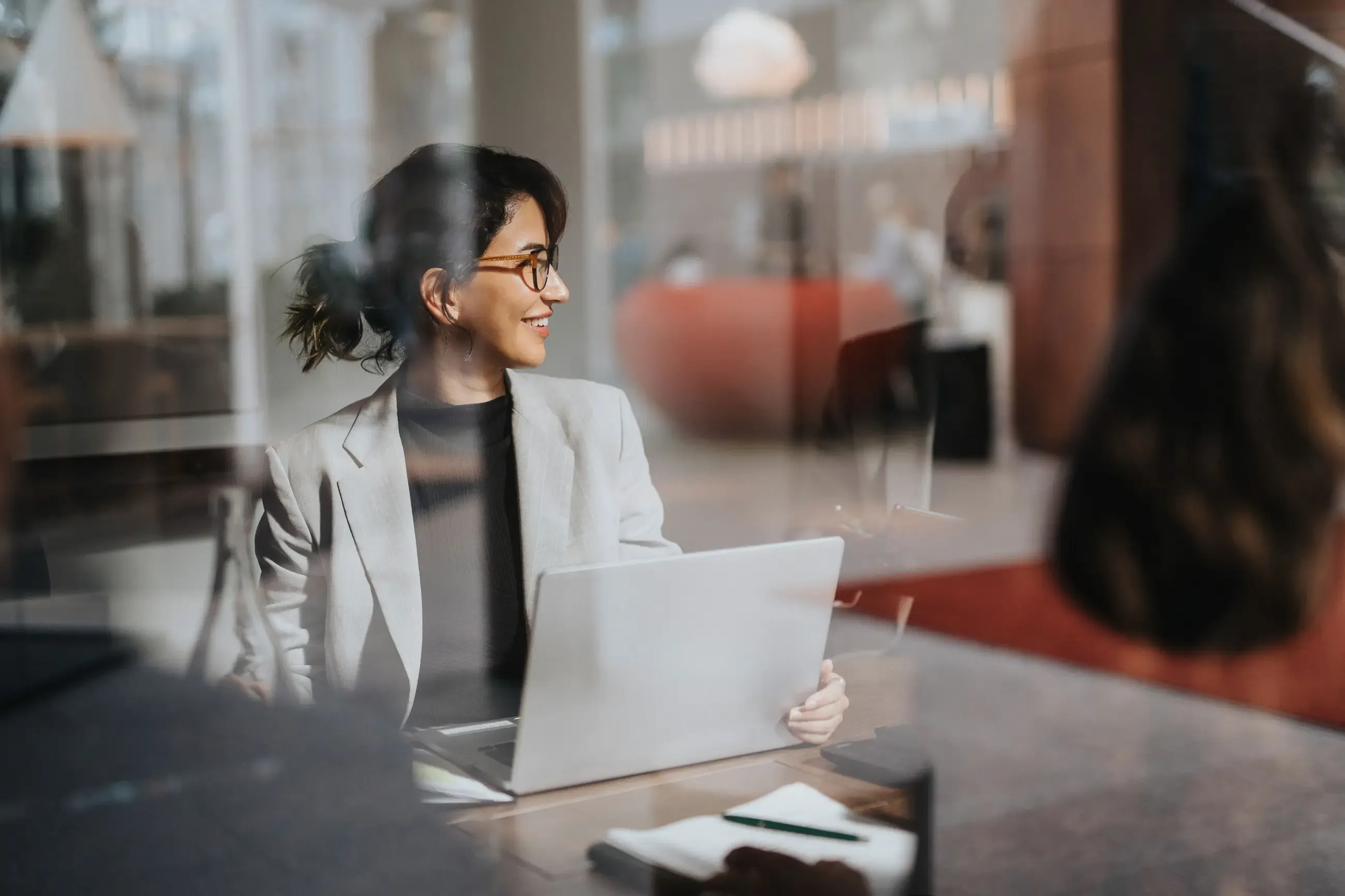 Woman sitting in office