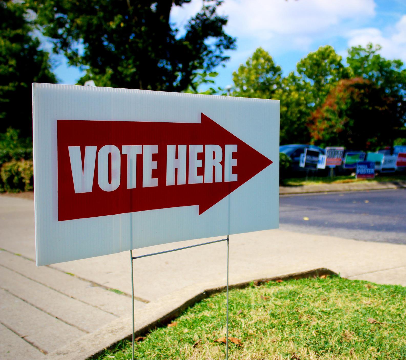 Vote Here sign