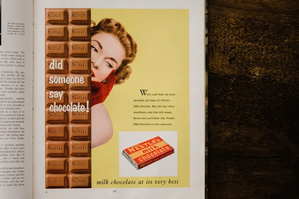 An image of an old school magazine advertisement.