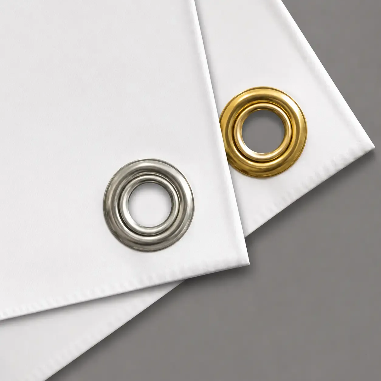 banner rings, gold and silver