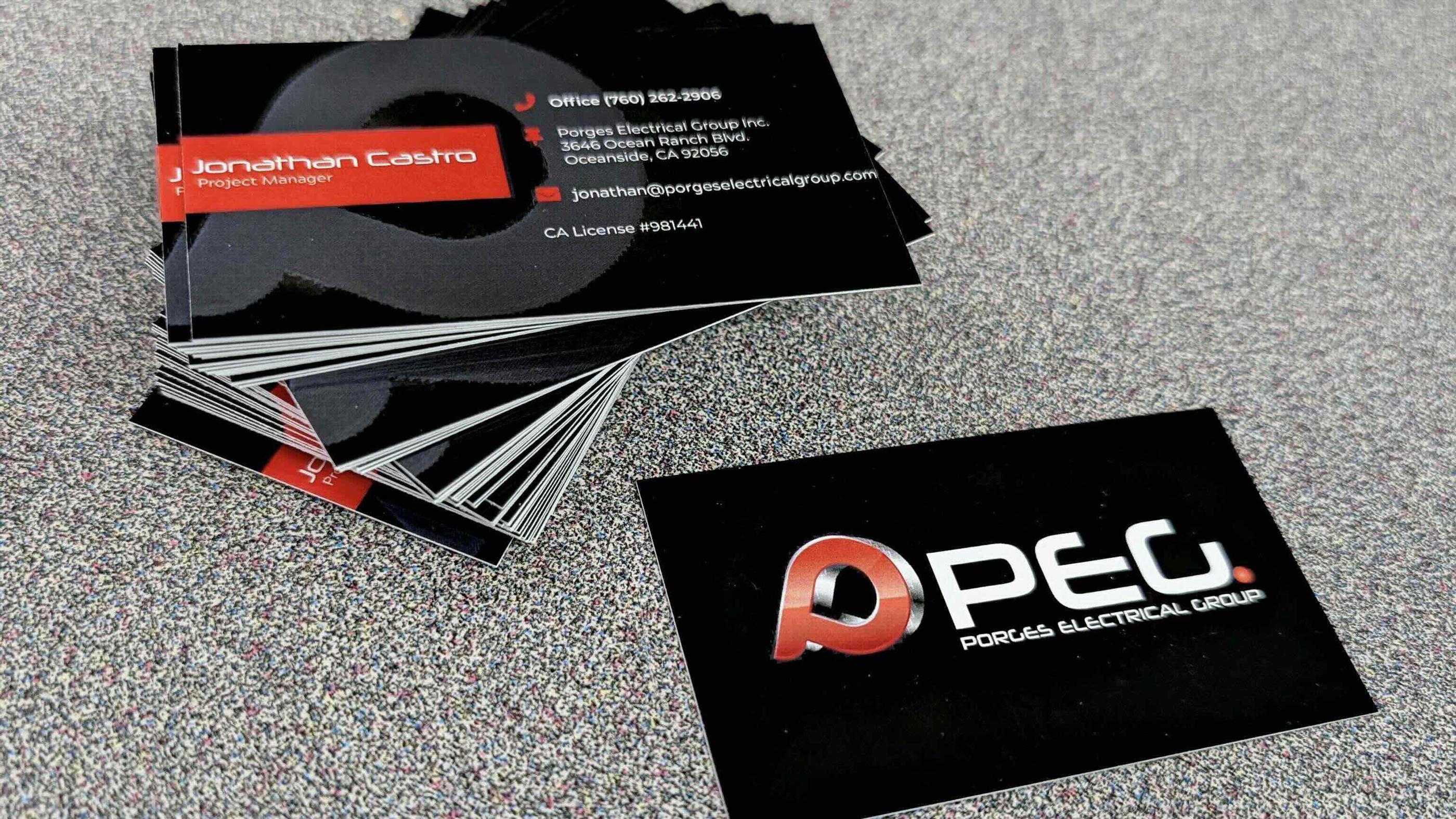 High quality business cards printed in Oceanside, CA