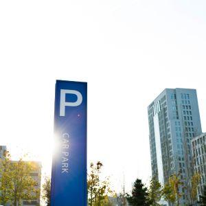 Parking sign in parking lot