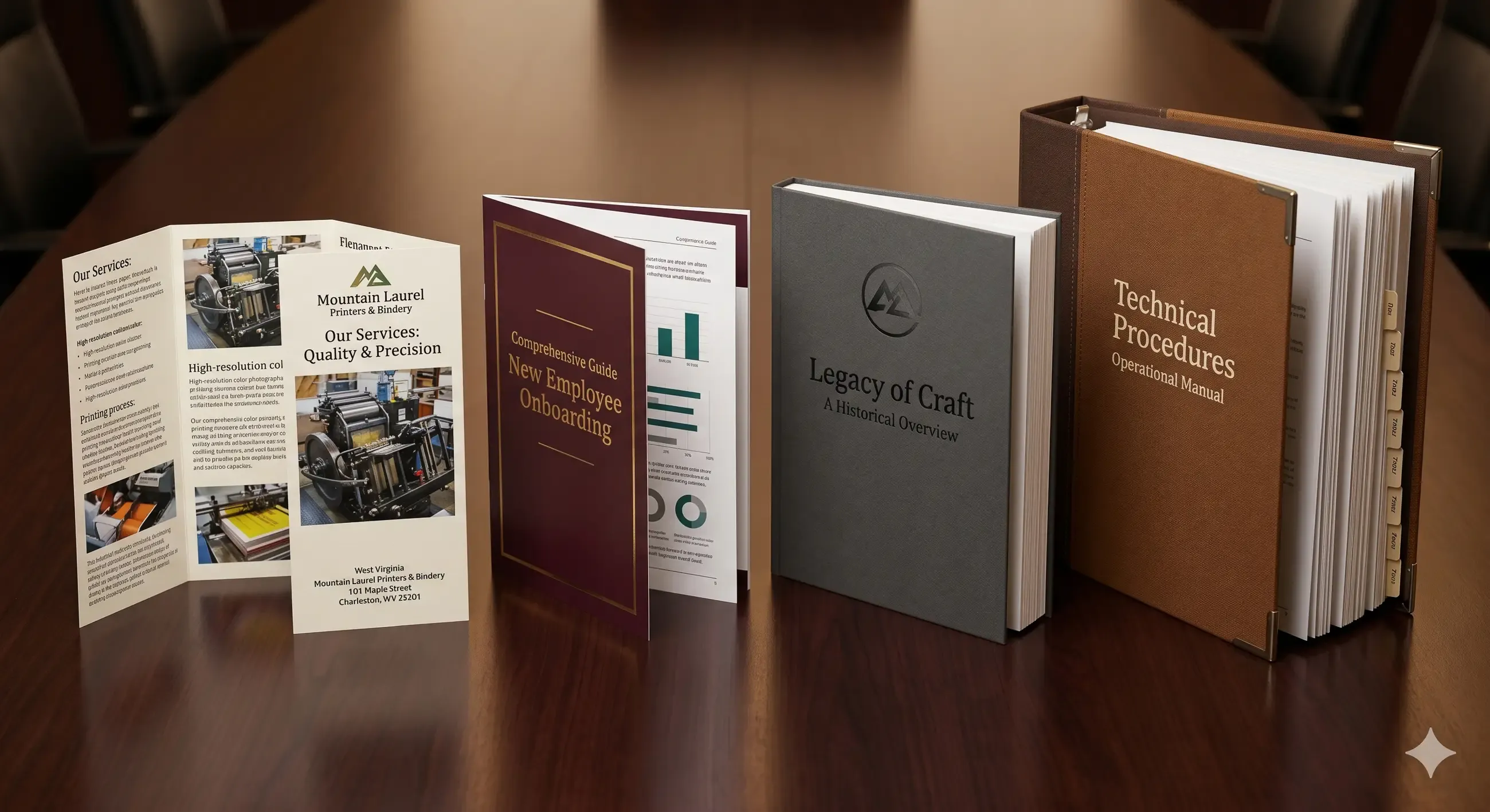 An assortment of printed booklets