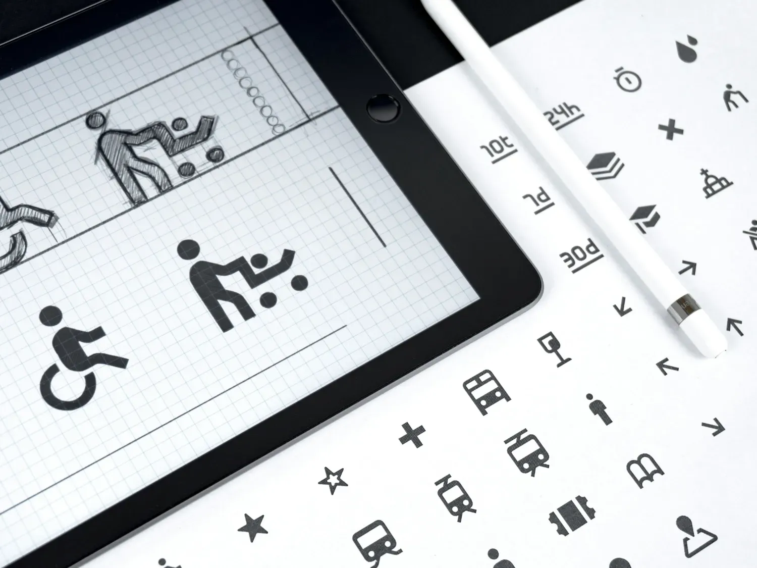 Physical and digital representations of various icons