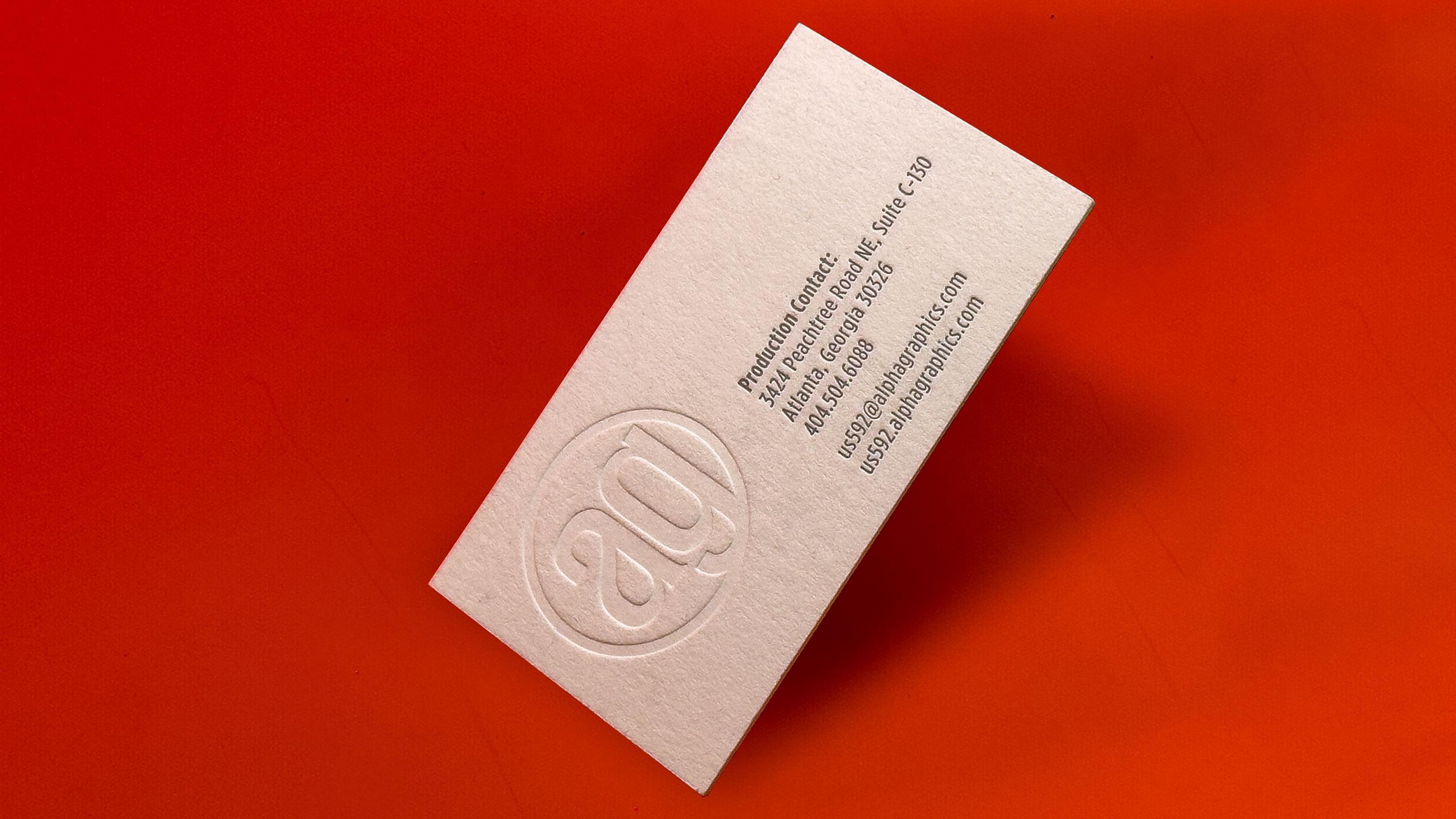 Letterpress business card - tactile experience