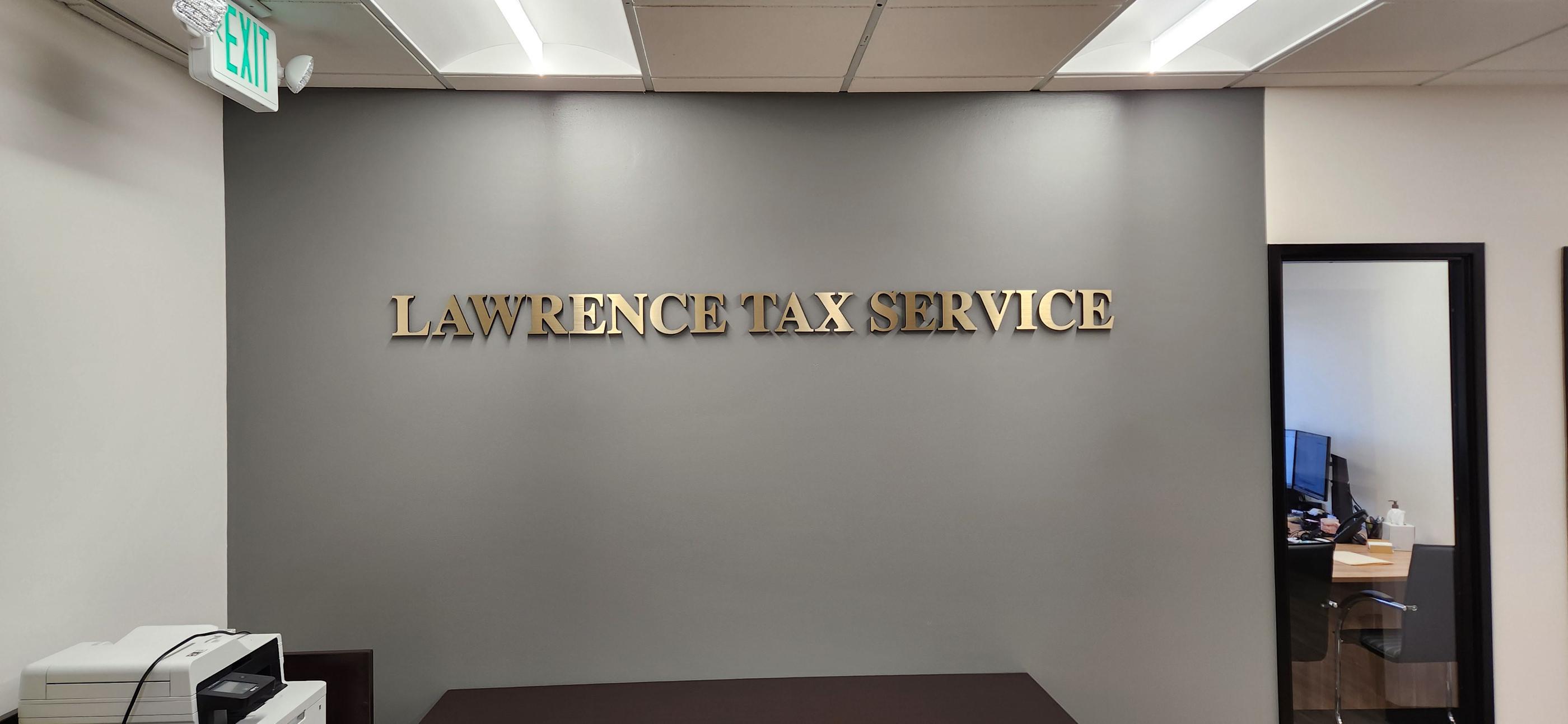 Indoor office signage foam lettering with gold laminate top layer
