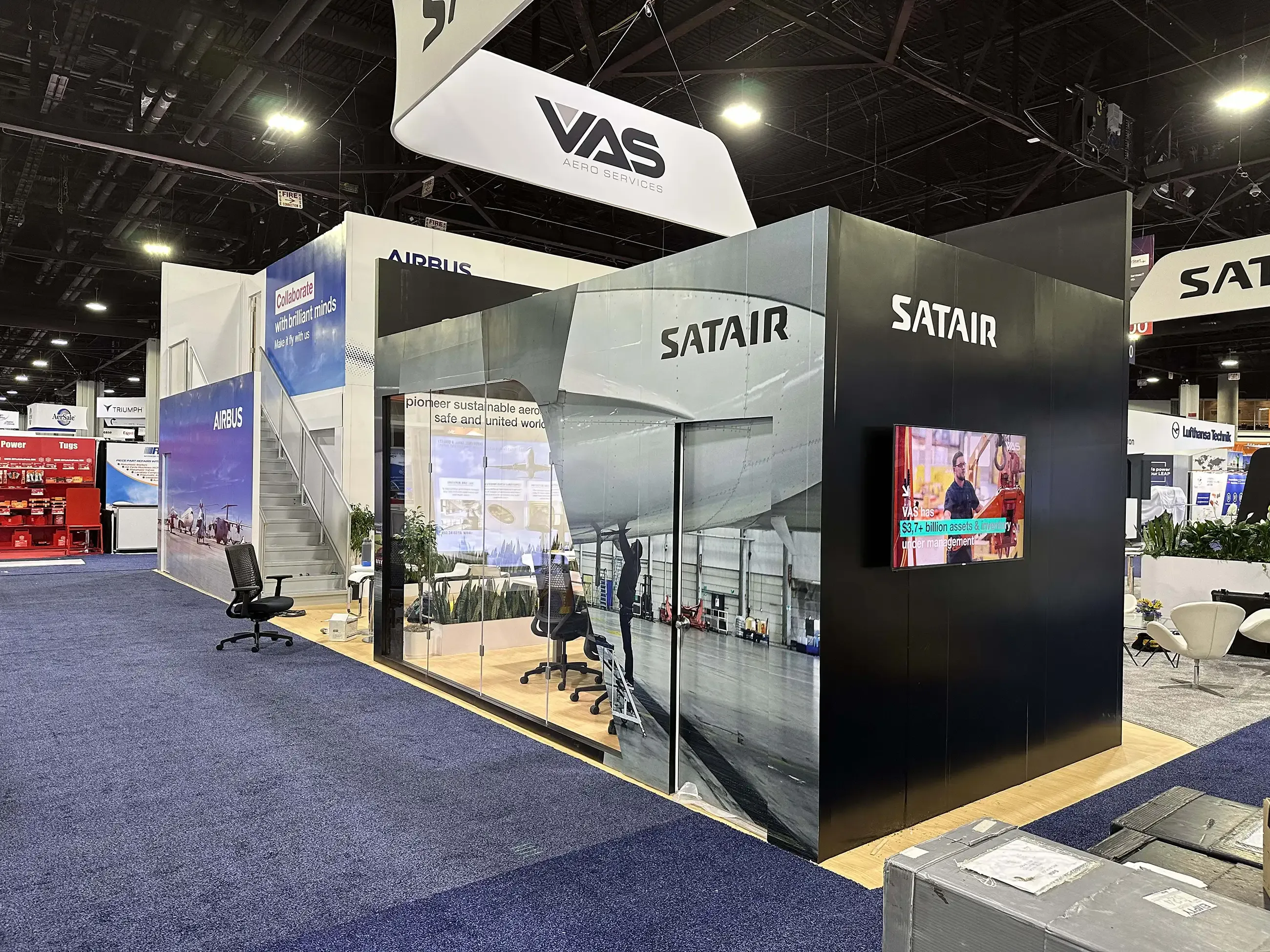 A trade show booth