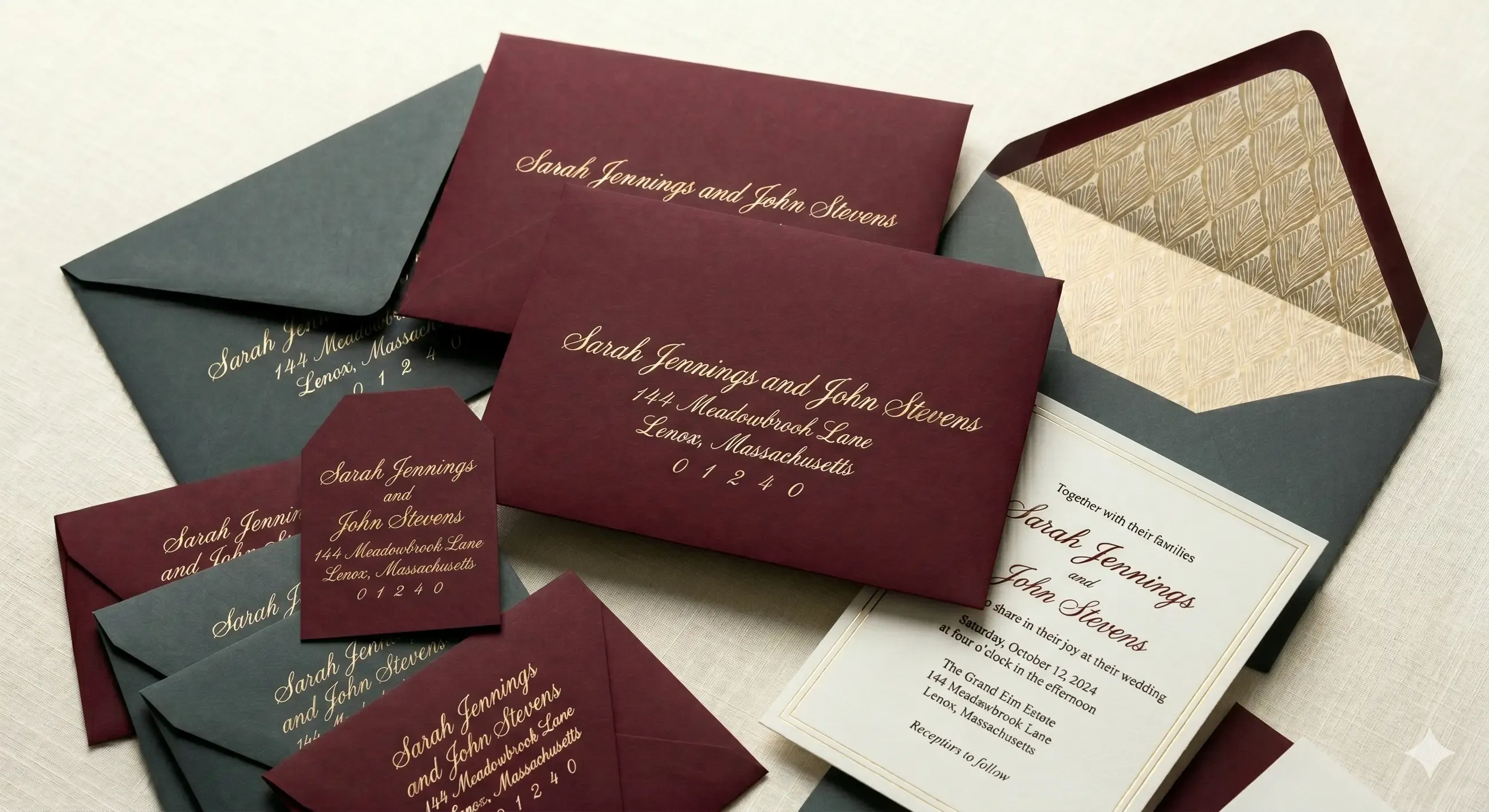 Envelopes for wedding invitations
