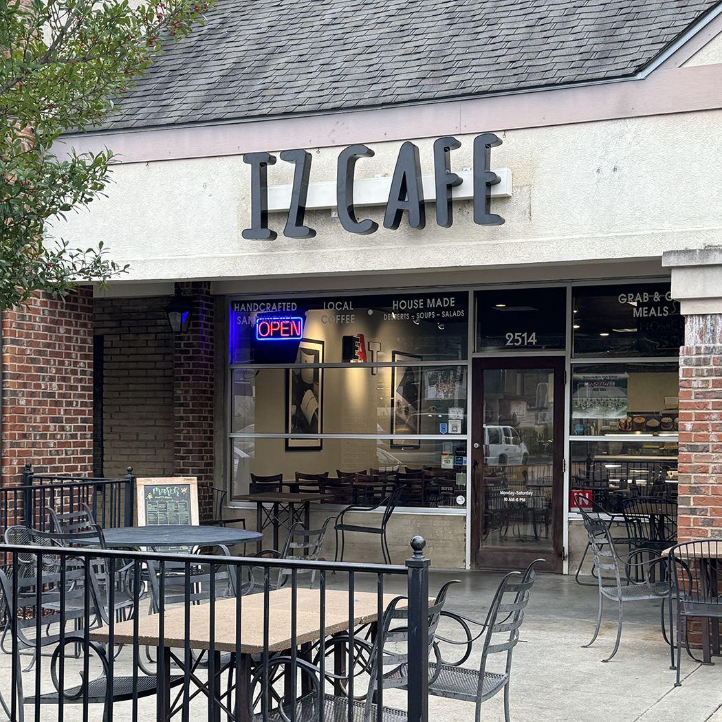 Raceway Mounted Building Sign for IZ Cafe