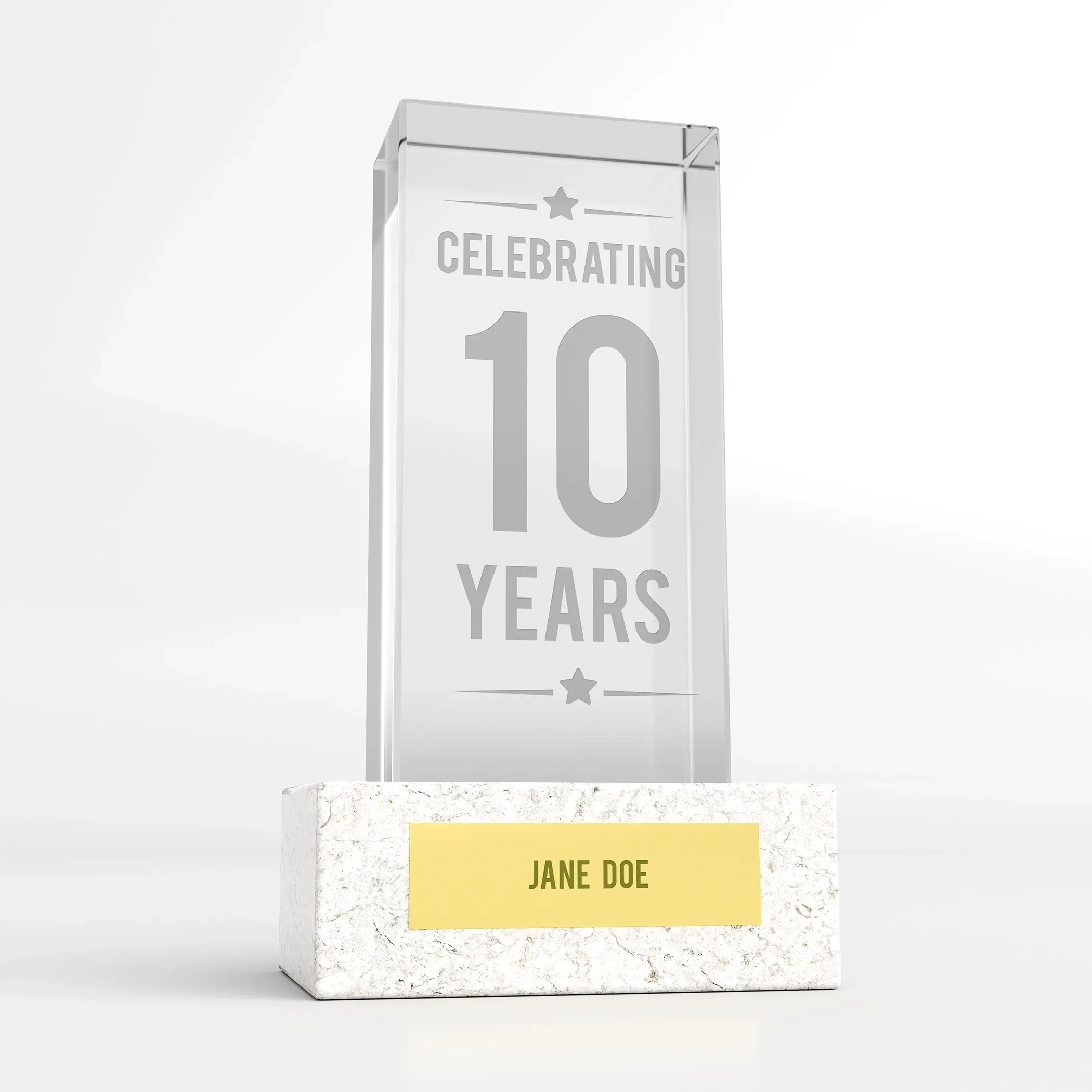 Laser etched award mockup