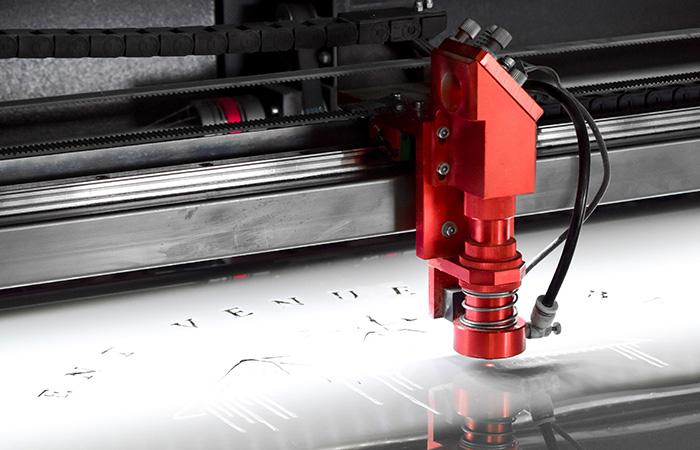 Laser engraving in progress
