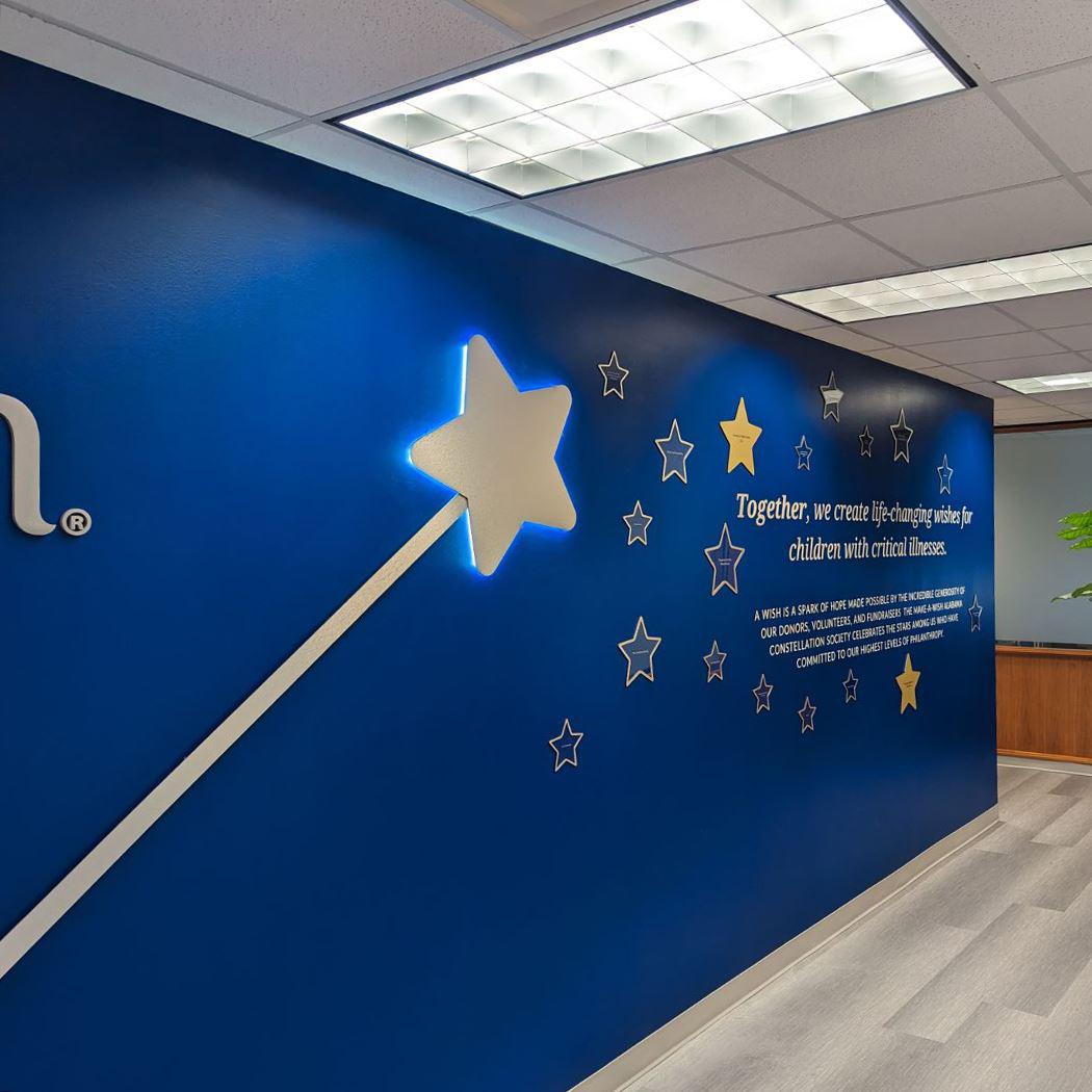 Acrylic Stars and Vinyl Lettering for Make-A-Wish